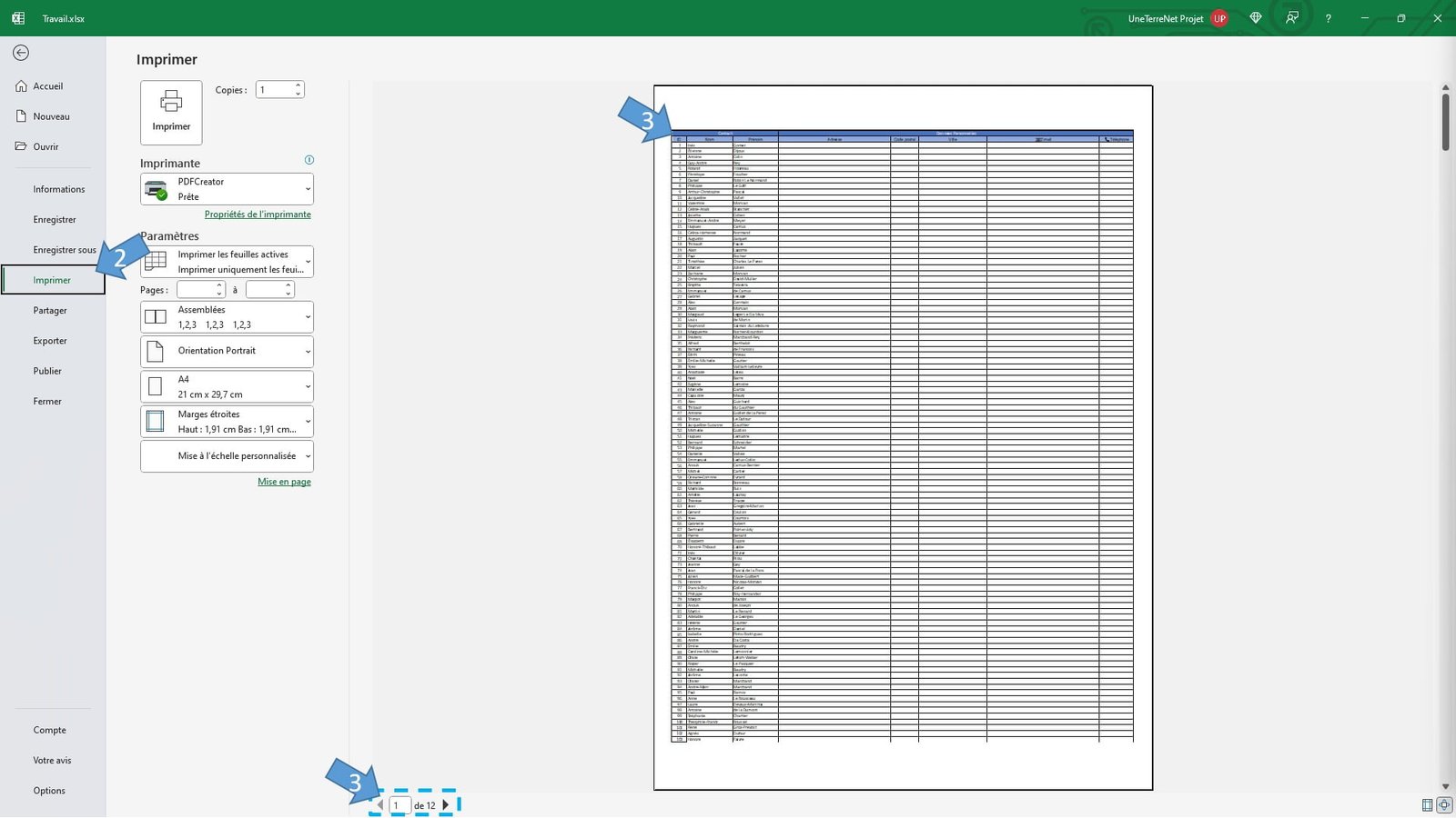 R P Ter Une Ligne O Colonne Dans L Impression Excel Le Petit