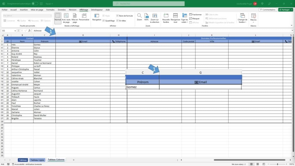 Figer les volets (lignes et colonnes) dans Excel - Slide 4