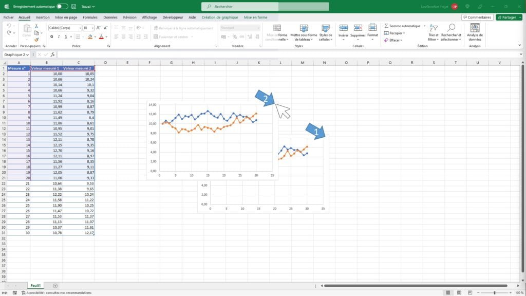 Déplacer un graphique dans Excel - Slide 1