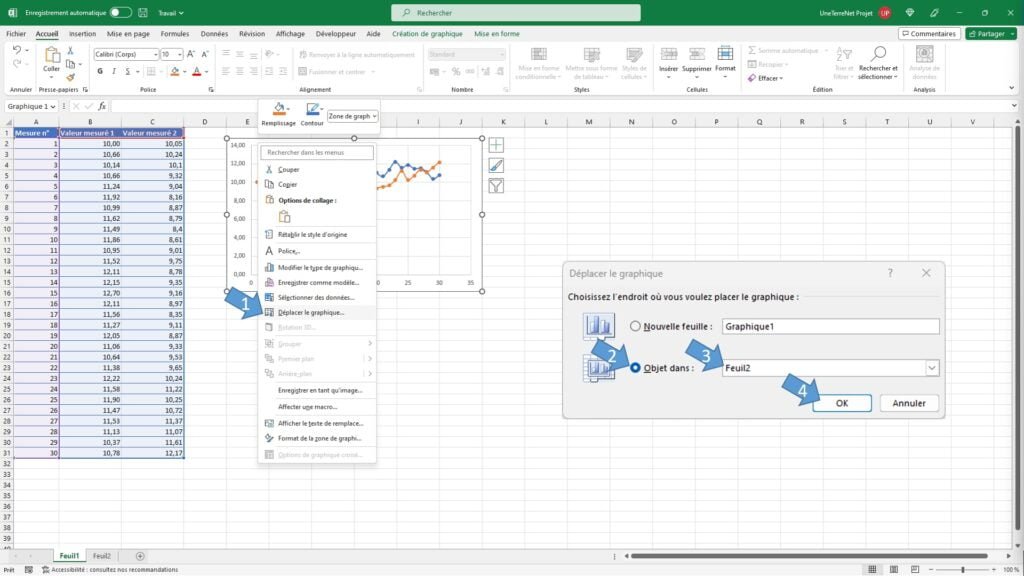Déplacer un graphique dans Excel - Slide 6