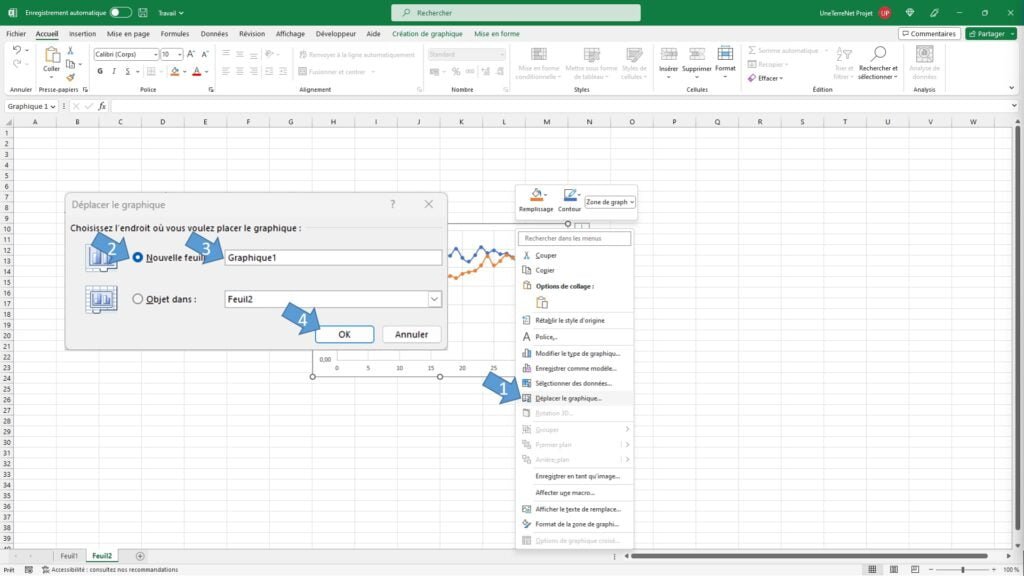 Déplacer un graphique dans Excel - Slide 7