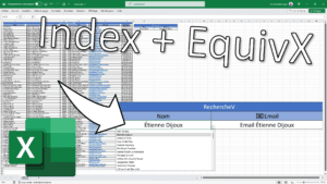 Rechercher une valeur avec Index et EquivX dans Excel - Miniature