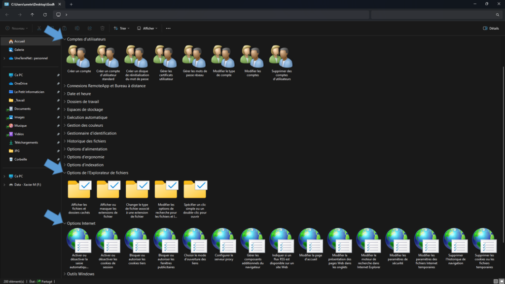La fonction GodMode dans Windows - Slide 4