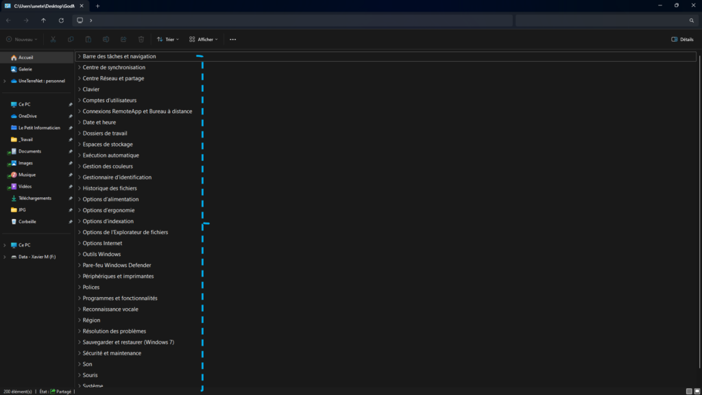 La fonction GodMode dans Windows - Slide 5